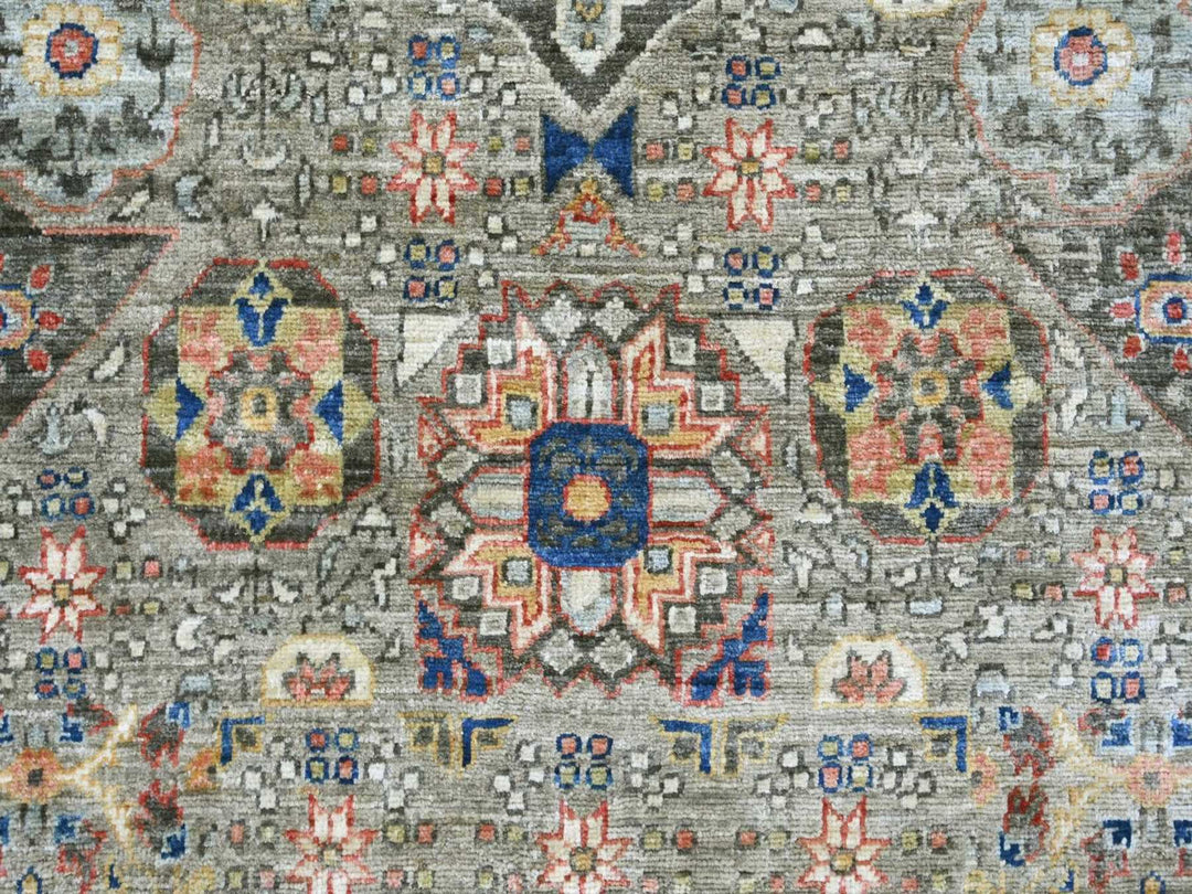 9'10" x 13'4" New Hand Knotted Grey Wool Rectangle Oriental Rug - MOA10222105