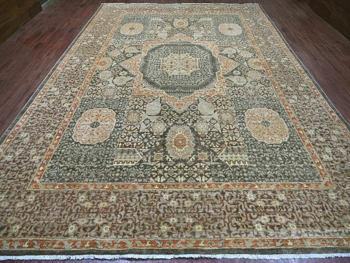 10'2" x 13'9" New Hand Knotted Brown Wool Rectangle Oriental Rug - MOA10222108