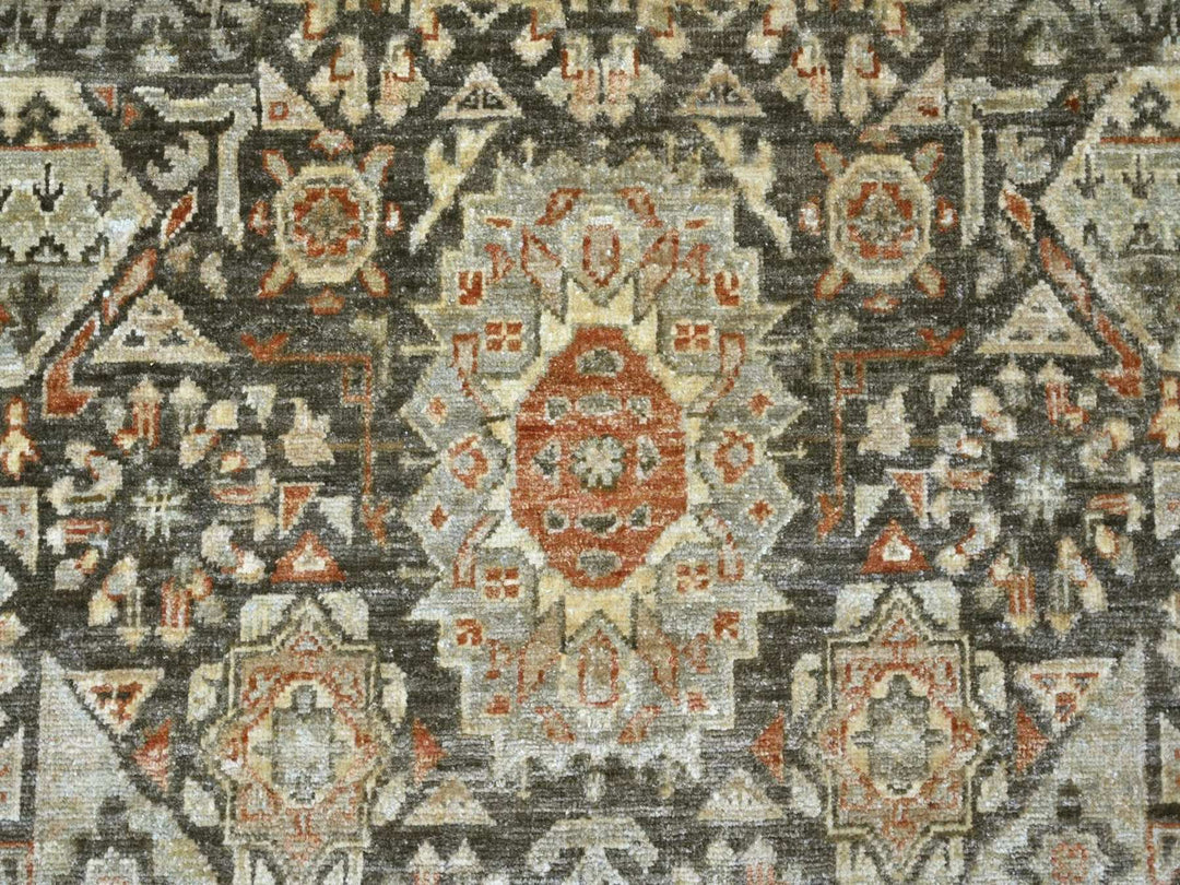 10'2" x 13'9" New Hand Knotted Brown Wool Rectangle Oriental Rug - MOA10222108