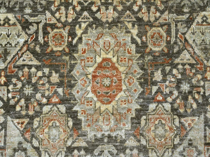 10'2" x 13'9" New Hand Knotted Brown Wool Rectangle Oriental Rug - MOA10222108