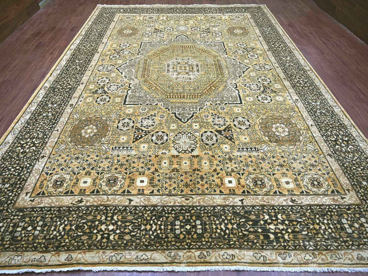 10'1" x 13'6" New Hand Knotted Brown Wool Rectangle Oriental Rug - MOA10222109