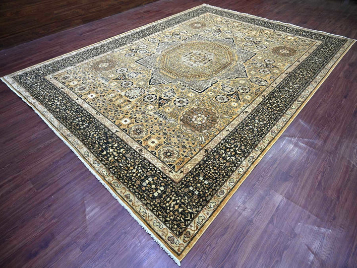 10'1" x 13'6" New Hand Knotted Brown Wool Rectangle Oriental Rug - MOA10222109