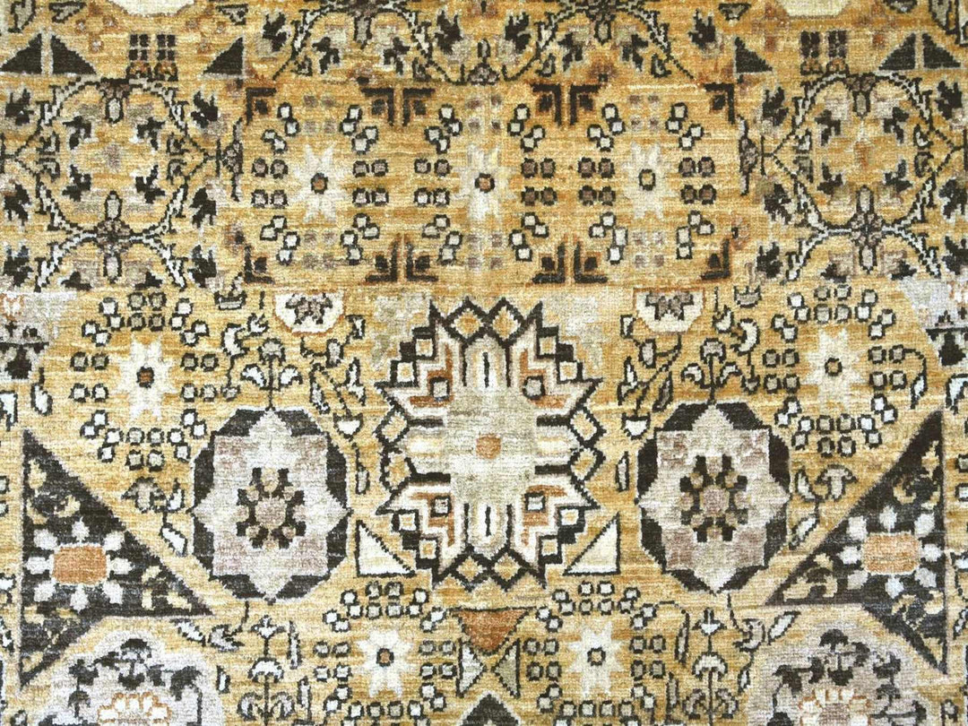 10'1" x 13'6" New Hand Knotted Brown Wool Rectangle Oriental Rug - MOA10222109