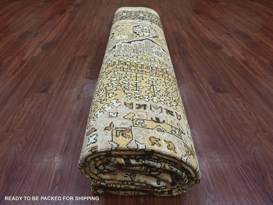 10'1" x 13'6" New Hand Knotted Brown Wool Rectangle Oriental Rug - MOA10222109