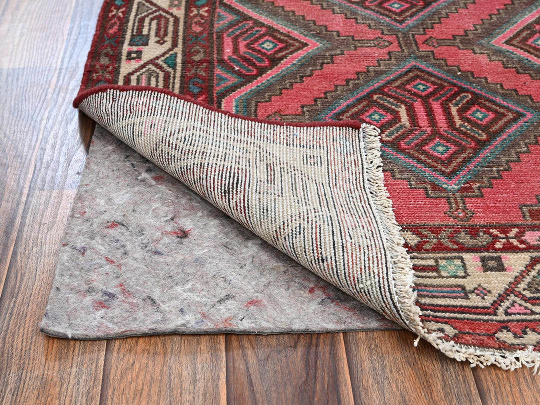 2'8" x 6'2" Vintage Hand Knotted Pink Wool Runner Oriental Rug - MOA1022210