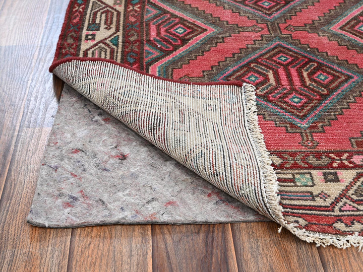 2'8" x 6'2" Vintage Hand Knotted Pink Wool Runner Oriental Rug - MOA1022210