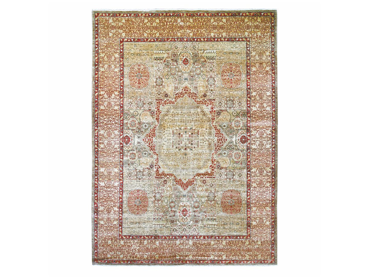 10'1" x 13'7" New Hand Knotted Brown Wool Rectangle Oriental Rug - MOA10222110