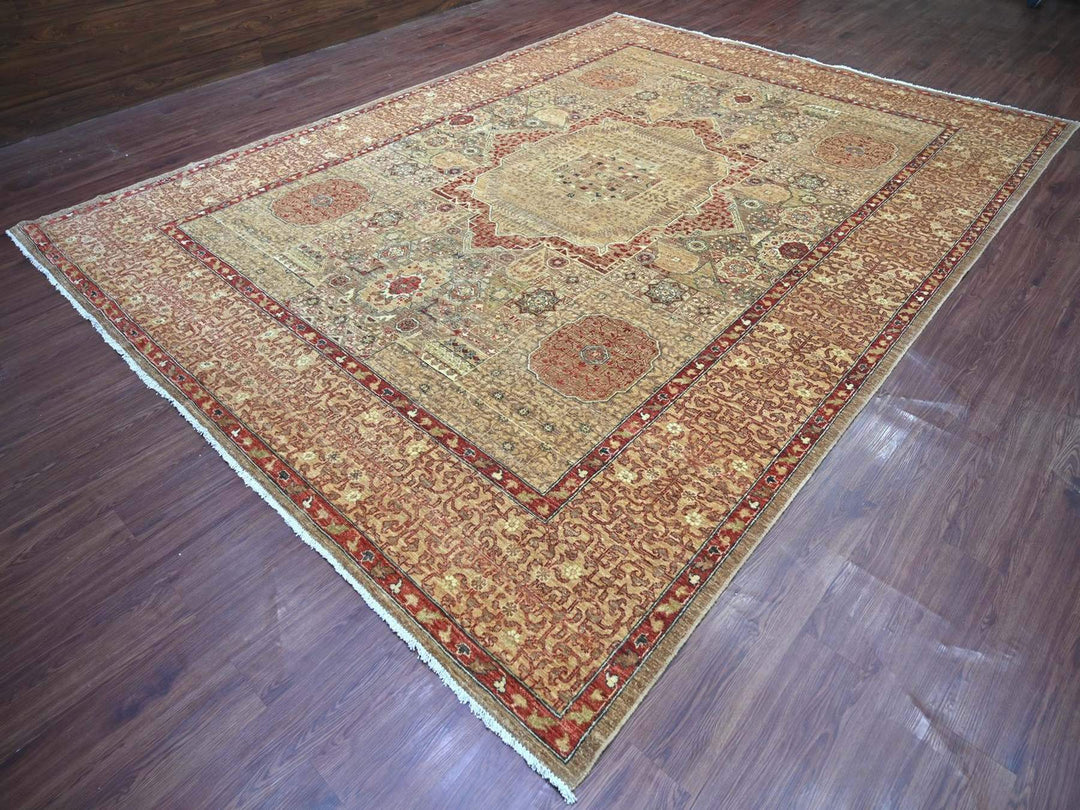 10'1" x 13'7" New Hand Knotted Brown Wool Rectangle Oriental Rug - MOA10222110