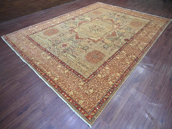 10'1" x 13'7" New Hand Knotted Brown Wool Rectangle Oriental Rug - MOA10222110