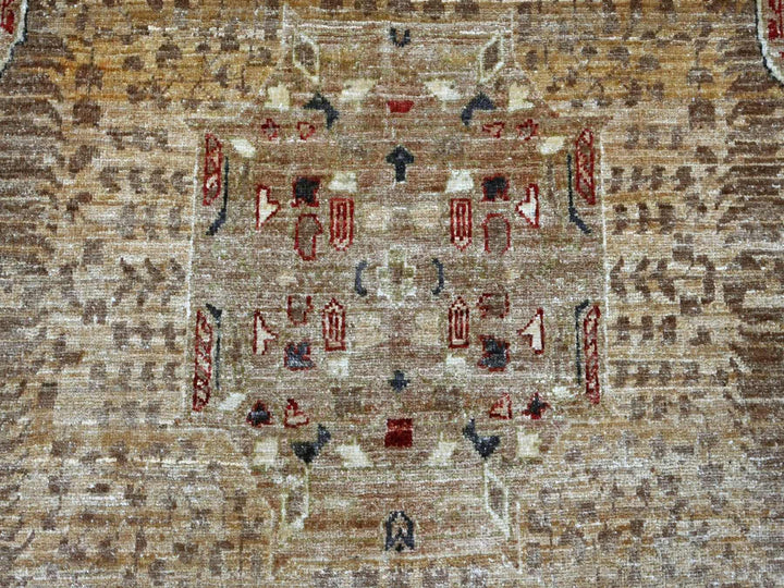 10'1" x 13'7" New Hand Knotted Brown Wool Rectangle Oriental Rug - MOA10222110