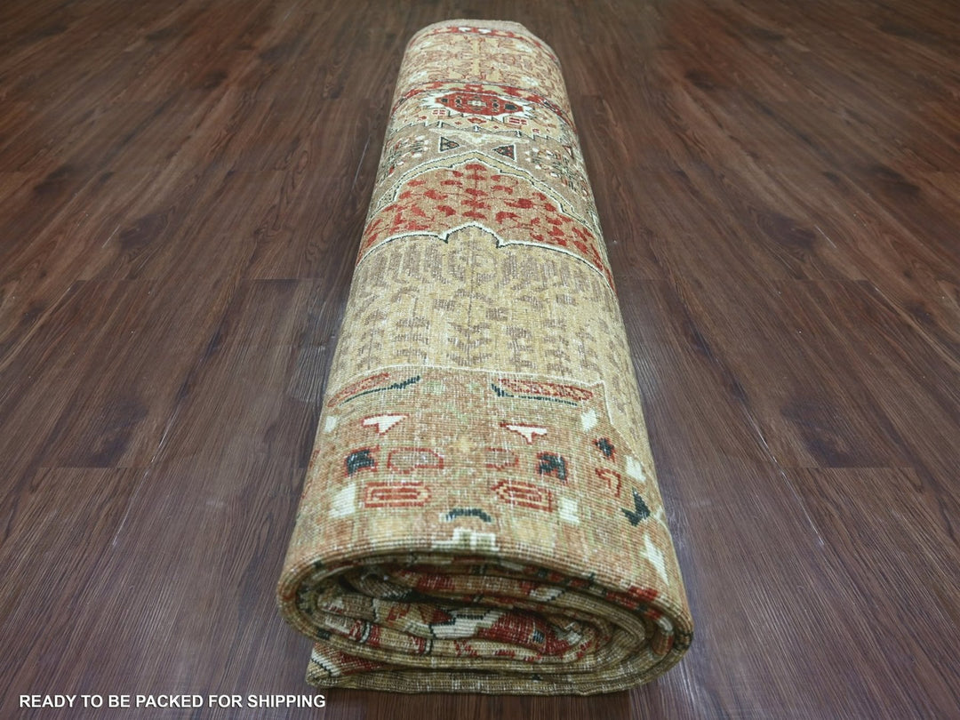 10'1" x 13'7" New Hand Knotted Brown Wool Rectangle Oriental Rug - MOA10222110