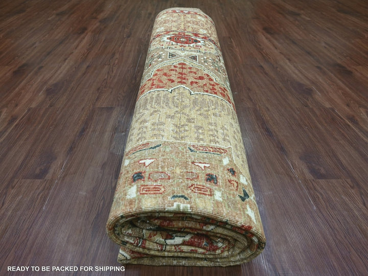 10'1" x 13'7" New Hand Knotted Brown Wool Rectangle Oriental Rug - MOA10222110
