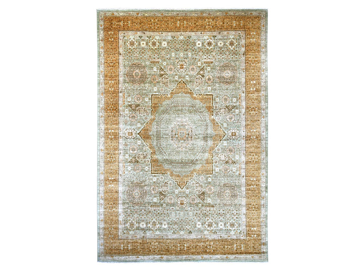 10'0" x 14'6" New Hand Knotted Green Wool Rectangle Oriental Rug - MOA10222111