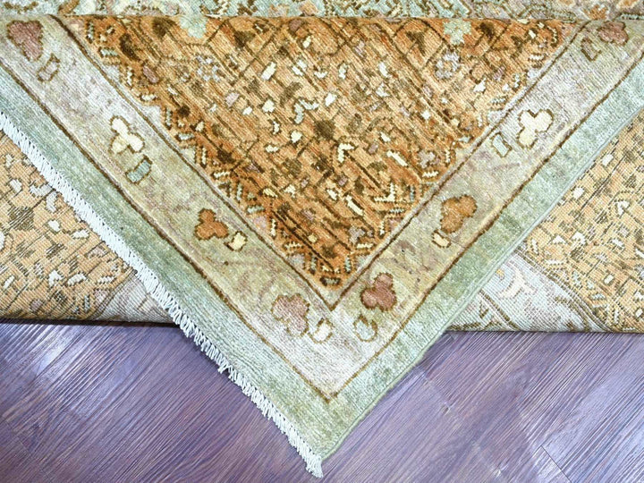 10'0" x 14'6" New Hand Knotted Green Wool Rectangle Oriental Rug - MOA10222111