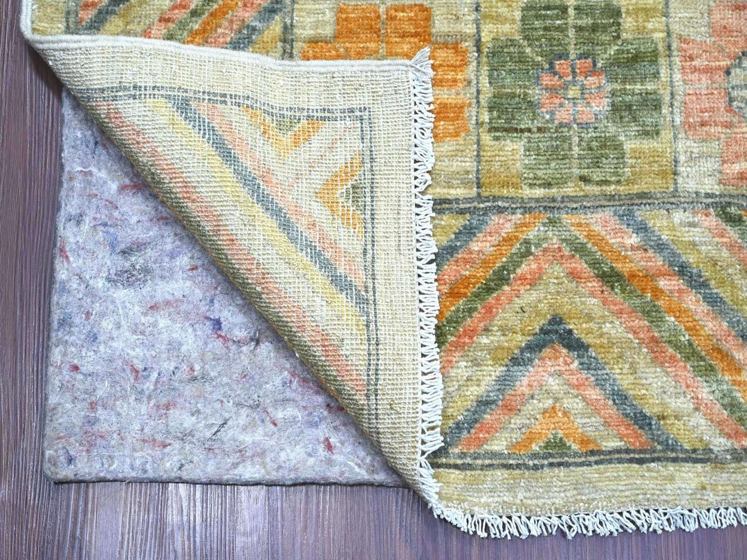 9'7" x 13'4" New Hand Knotted Ivory Wool Rectangle Oriental Rug - MOA10222113