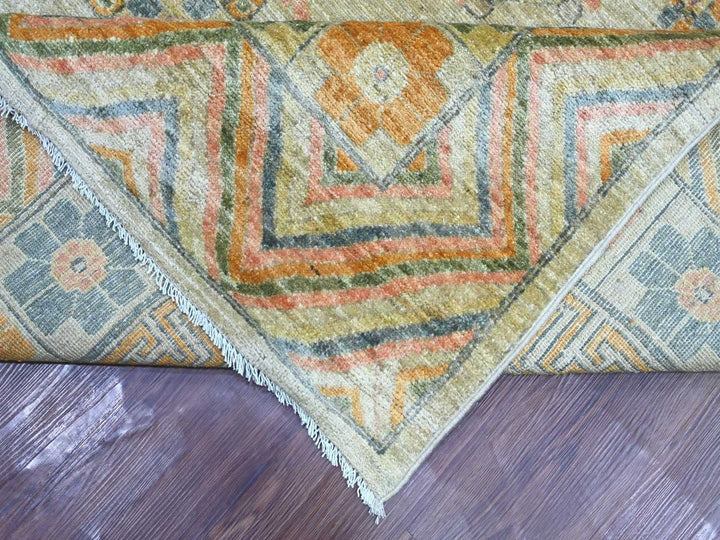 9'7" x 13'4" New Hand Knotted Ivory Wool Rectangle Oriental Rug - MOA10222113