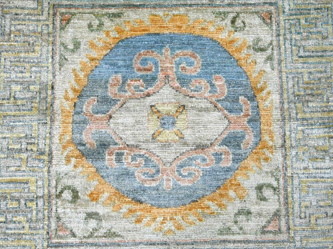 9'7" x 13'4" New Hand Knotted Ivory Wool Rectangle Oriental Rug - MOA10222113