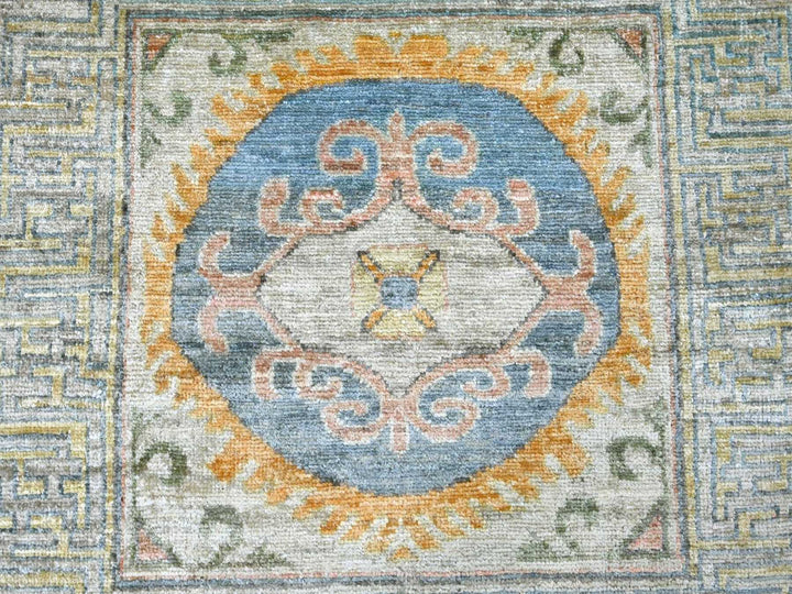 9'7" x 13'4" New Hand Knotted Ivory Wool Rectangle Oriental Rug - MOA10222113