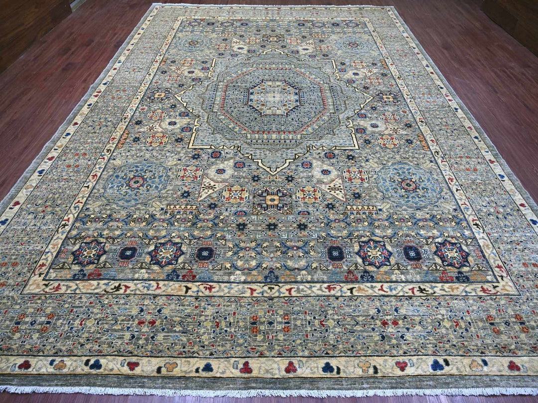 10'0" x 13'9" New Hand Knotted Grey Wool Rectangle Oriental Rug - MOA10222114