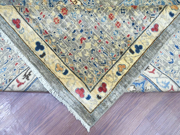 10'0" x 13'9" New Hand Knotted Grey Wool Rectangle Oriental Rug - MOA10222114