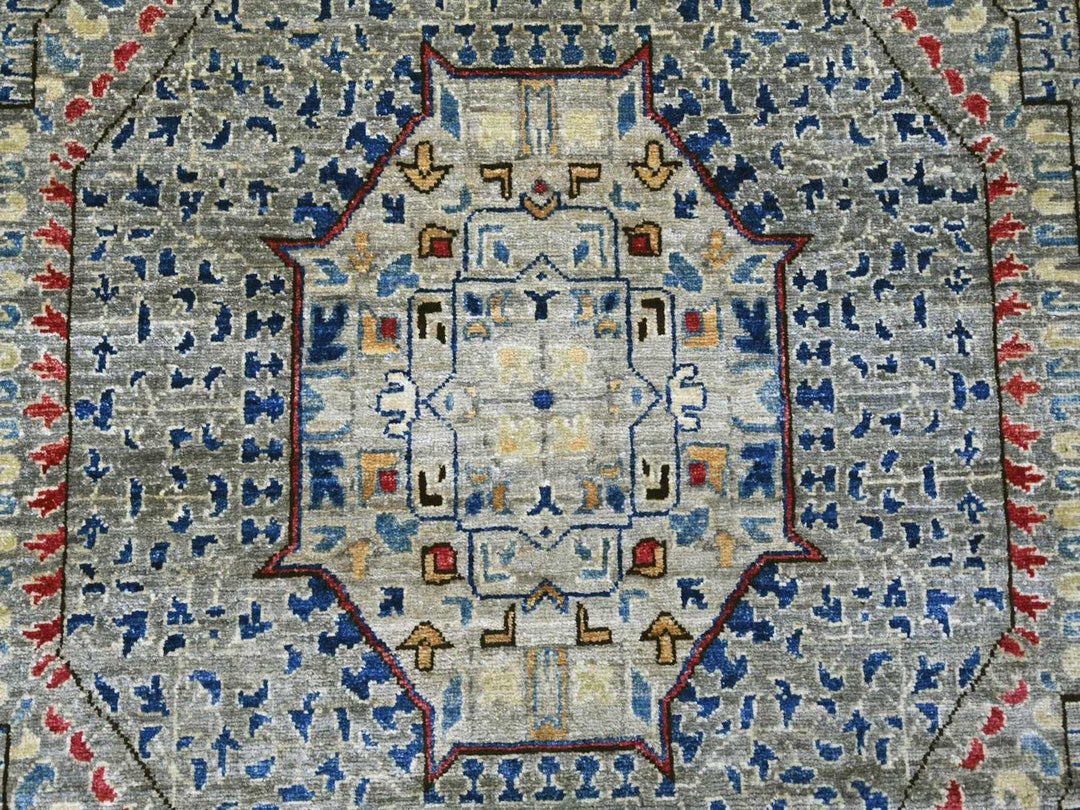10'0" x 13'9" New Hand Knotted Grey Wool Rectangle Oriental Rug - MOA10222114