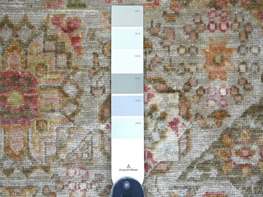 9'9" x 13'4" New Hand Knotted Grey Wool Rectangle Oriental Rug - MOA10222115