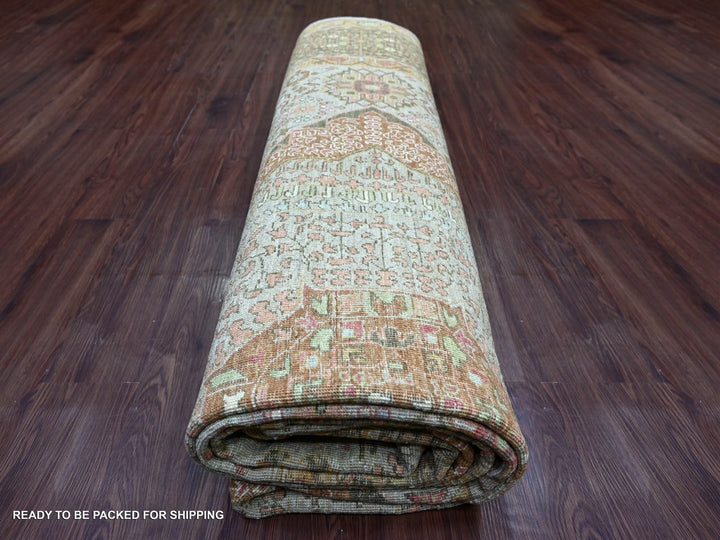 9'9" x 13'4" New Hand Knotted Grey Wool Rectangle Oriental Rug - MOA10222115