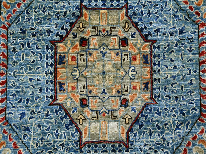 8'10" x 12'2" New Hand Knotted Blue Wool Rectangle Oriental Rug - MOA10222116