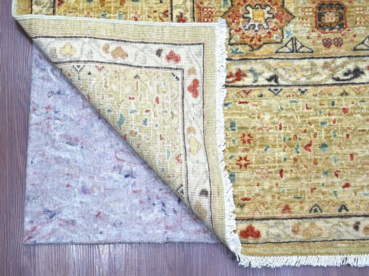 8'11" x 11'9" New Hand Knotted Green Wool Rectangle Oriental Rug - MOA10222117