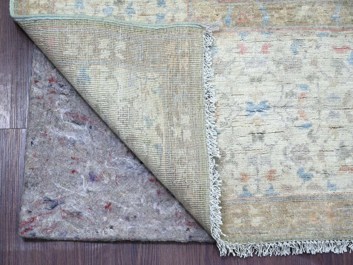7'9" x 9'11" New Hand Knotted Green Wool Rectangle Oriental Rug - MOA10222118
