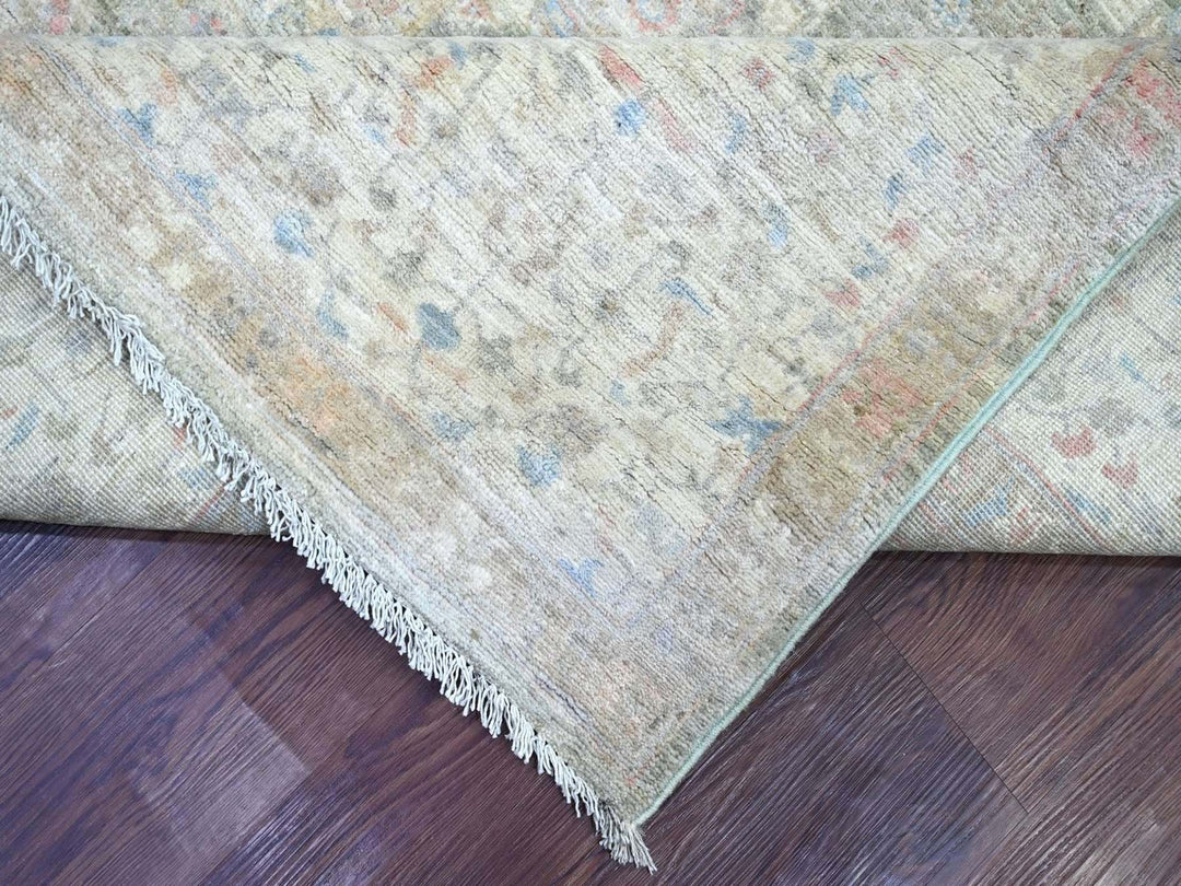 7'9" x 9'11" New Hand Knotted Green Wool Rectangle Oriental Rug - MOA10222118