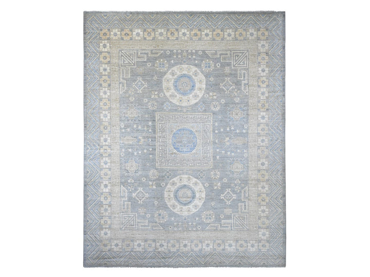 11'6" x 14'4" New Hand Knotted Grey Wool Rectangle Oriental Rug - MOA10222119