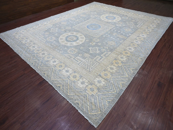 11'6" x 14'4" New Hand Knotted Grey Wool Rectangle Oriental Rug - MOA10222119