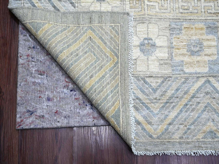 11'6" x 14'4" New Hand Knotted Grey Wool Rectangle Oriental Rug - MOA10222119