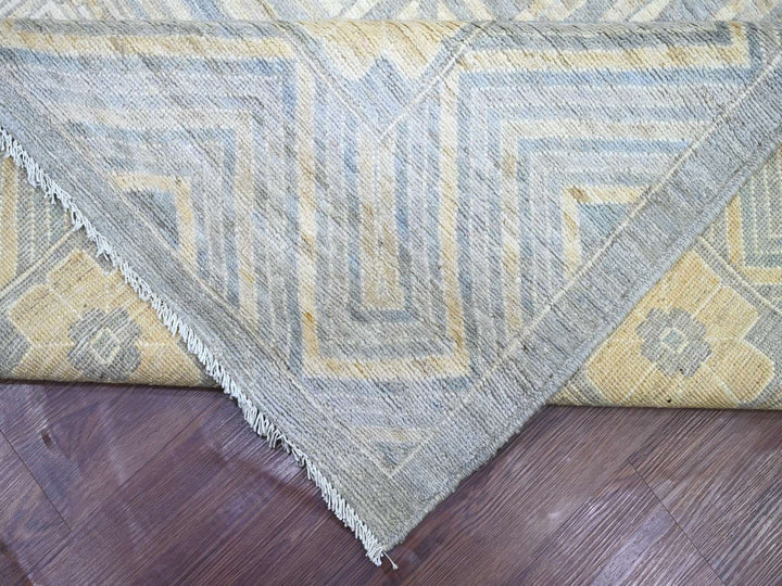 11'6" x 14'4" New Hand Knotted Grey Wool Rectangle Oriental Rug - MOA10222119