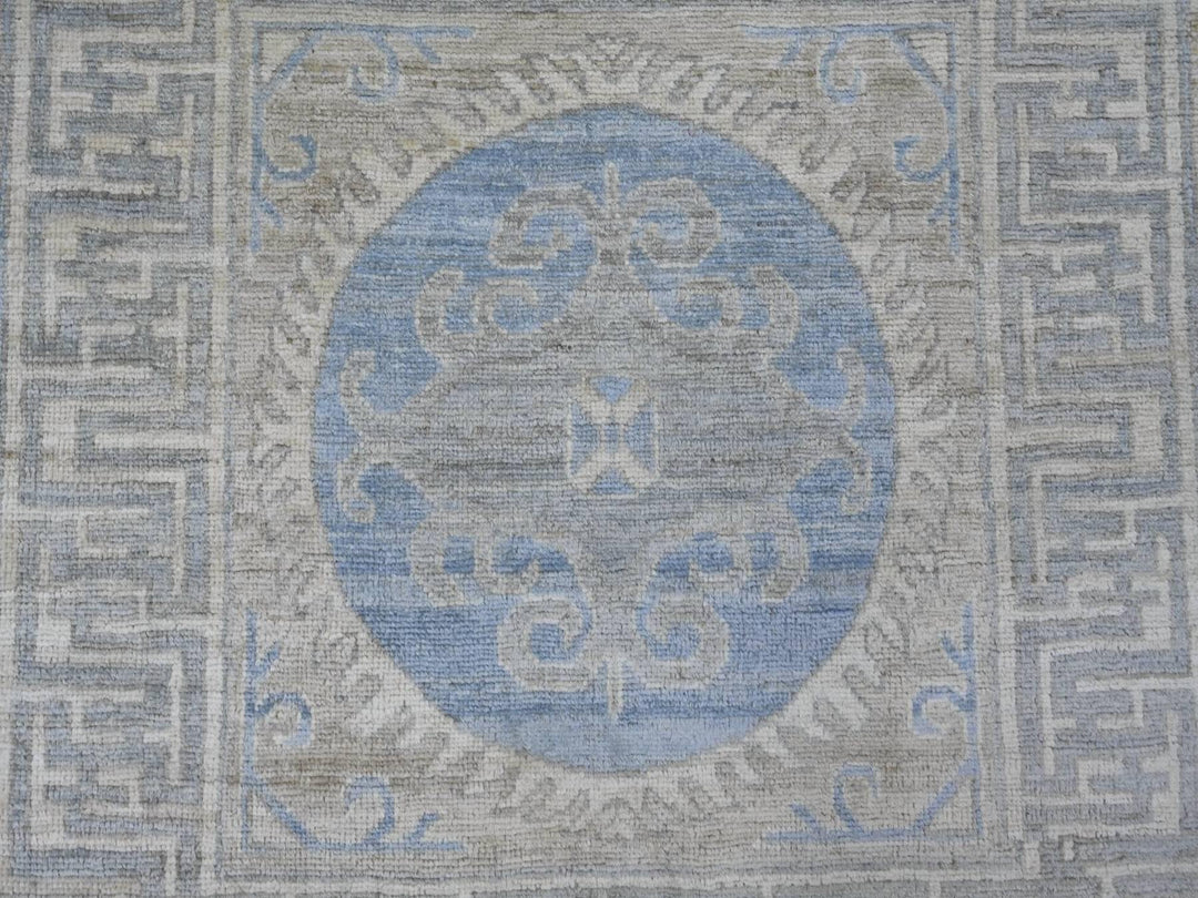 11'6" x 14'4" New Hand Knotted Grey Wool Rectangle Oriental Rug - MOA10222119