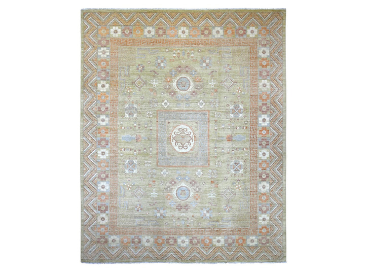 11'10" x 14'6" New Hand Knotted Green Wool Rectangle Oriental Rug - MOA10222120