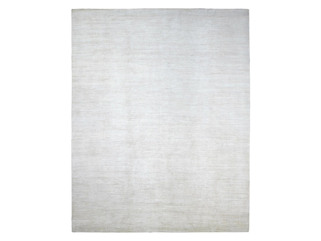 11'5" x 14'4" New Hand Knotted Ivory Wool Rectangle Oriental Rug - MOA10222121