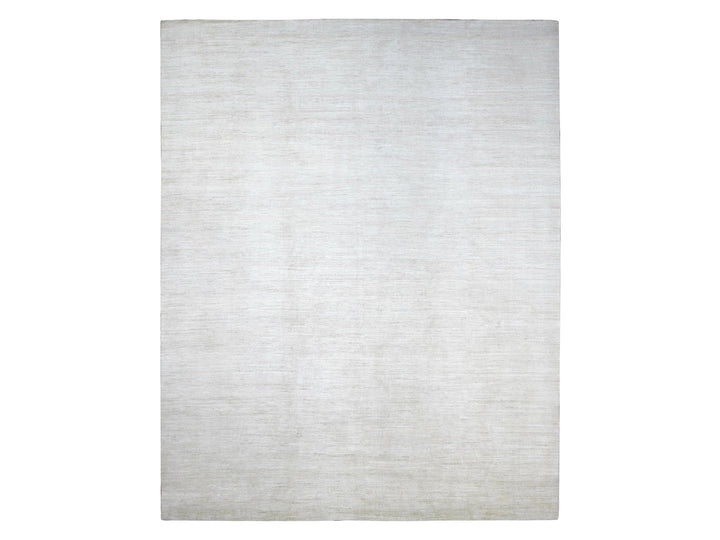 11'5" x 14'4" New Hand Knotted Ivory Wool Rectangle Oriental Rug - MOA10222121