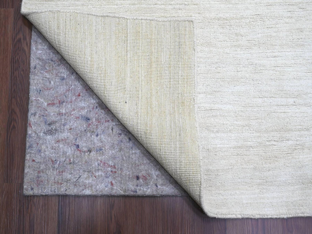 11'5" x 14'4" New Hand Knotted Ivory Wool Rectangle Oriental Rug - MOA10222121