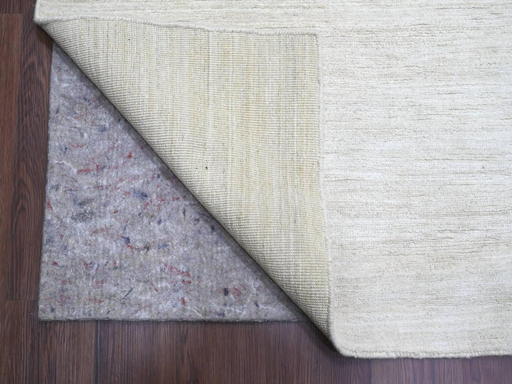 11'5" x 14'4" New Hand Knotted Ivory Wool Rectangle Oriental Rug - MOA10222121