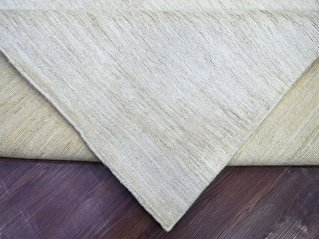 11'5" x 14'4" New Hand Knotted Ivory Wool Rectangle Oriental Rug - MOA10222121