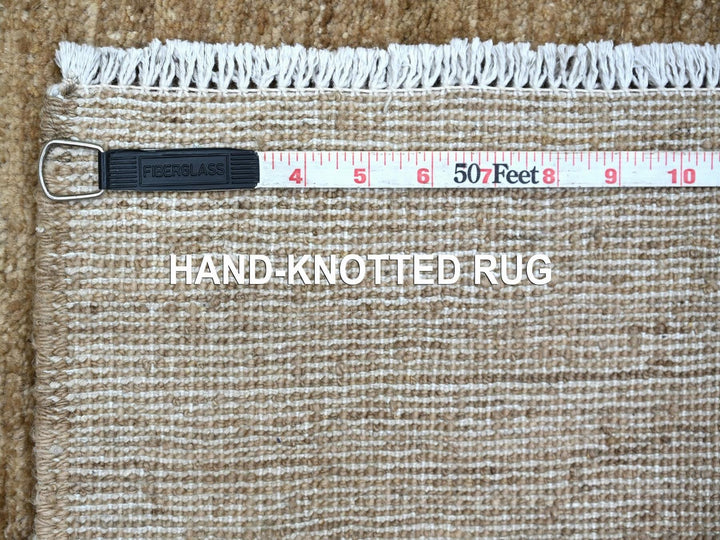 3'11" x 5'8" New Hand Knotted Brown Wool Rectangle Oriental Rug - MOA10222122