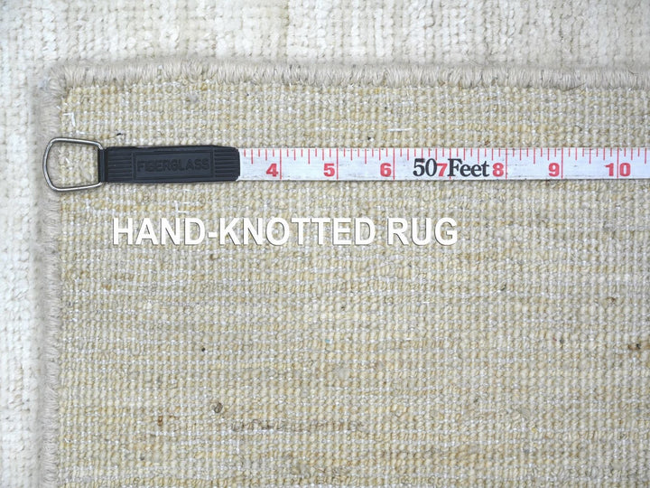 3'11" x 5'10" New Hand Knotted Ivory Wool Rectangle Oriental Rug - MOA10222123