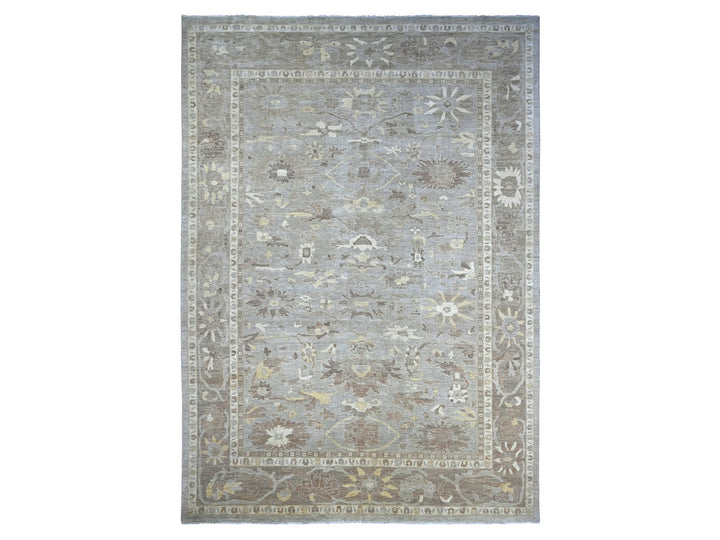 11'5" x 15'8" New Hand Knotted Grey Wool Rectangle Oriental Rug - MOA10222129
