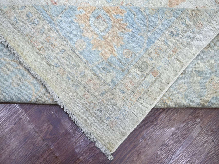 11'9" x 14'0" New Hand Knotted Grey Wool Rectangle Oriental Rug - MOA10222130