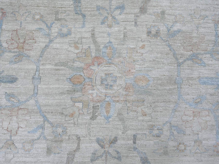 11'9" x 14'0" New Hand Knotted Grey Wool Rectangle Oriental Rug - MOA10222130