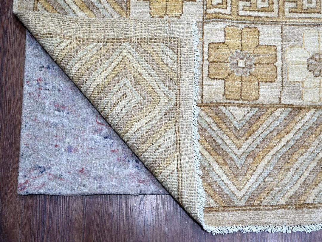 12'1" x 14'6" New Hand Knotted Grey Wool Rectangle Oriental Rug - MOA10222132