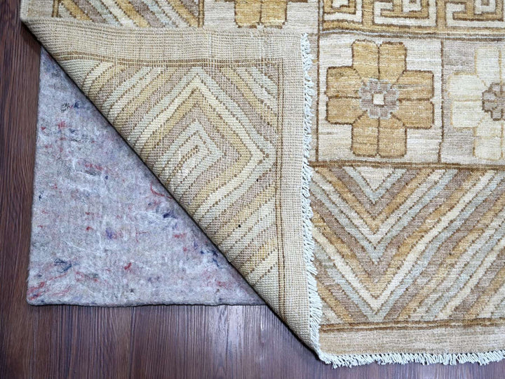 12'1" x 14'6" New Hand Knotted Grey Wool Rectangle Oriental Rug - MOA10222132