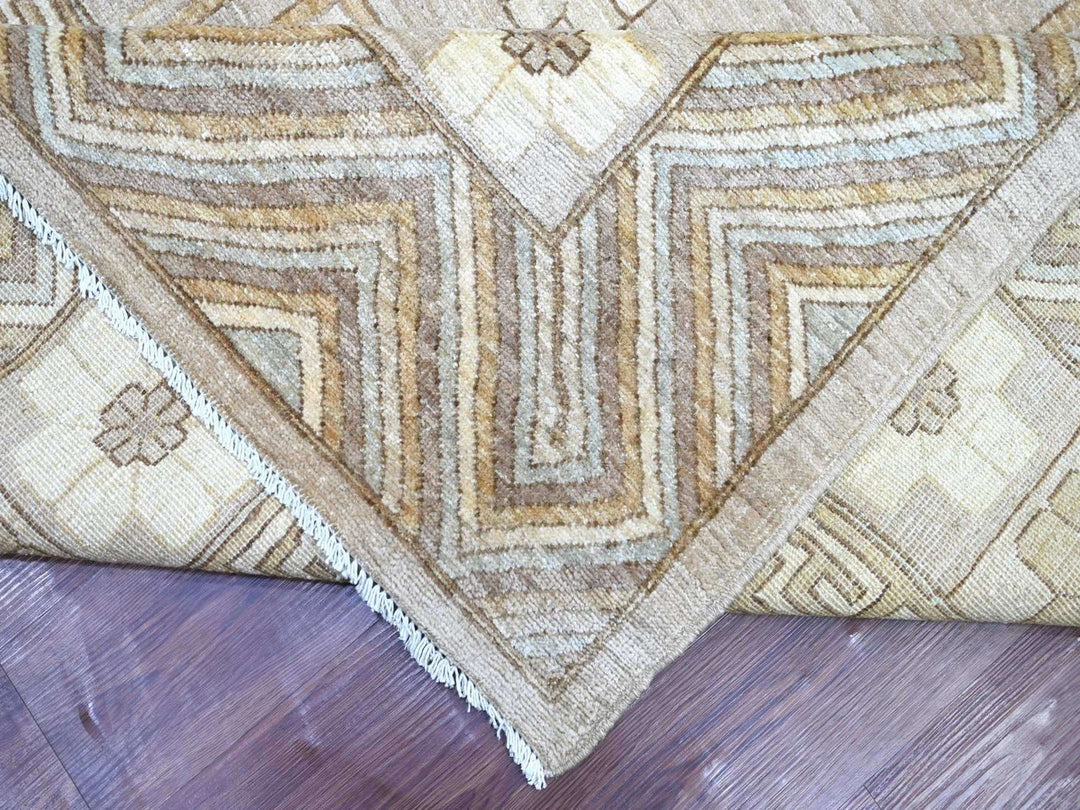 12'1" x 14'6" New Hand Knotted Grey Wool Rectangle Oriental Rug - MOA10222132
